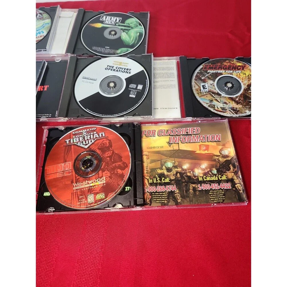 Vintage PC Game Lot of 6 Retro 90s 2000s Big Box Jewel Case Command Conquer Myst